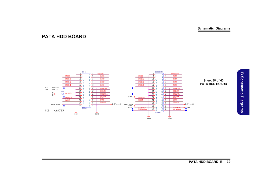 Clevo M575A manual Pata HDD Board, Sheet 38 