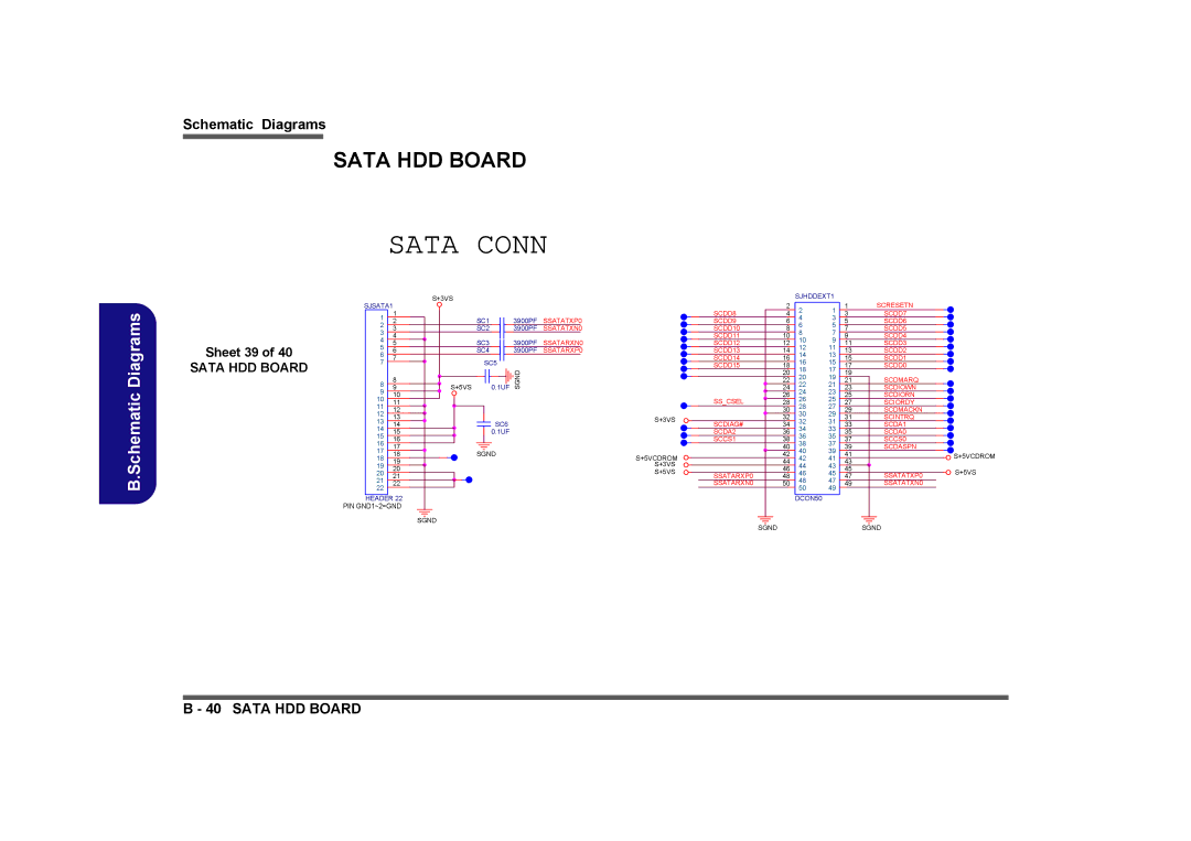 Clevo M575A manual Sata HDD Board, Sheet 39 