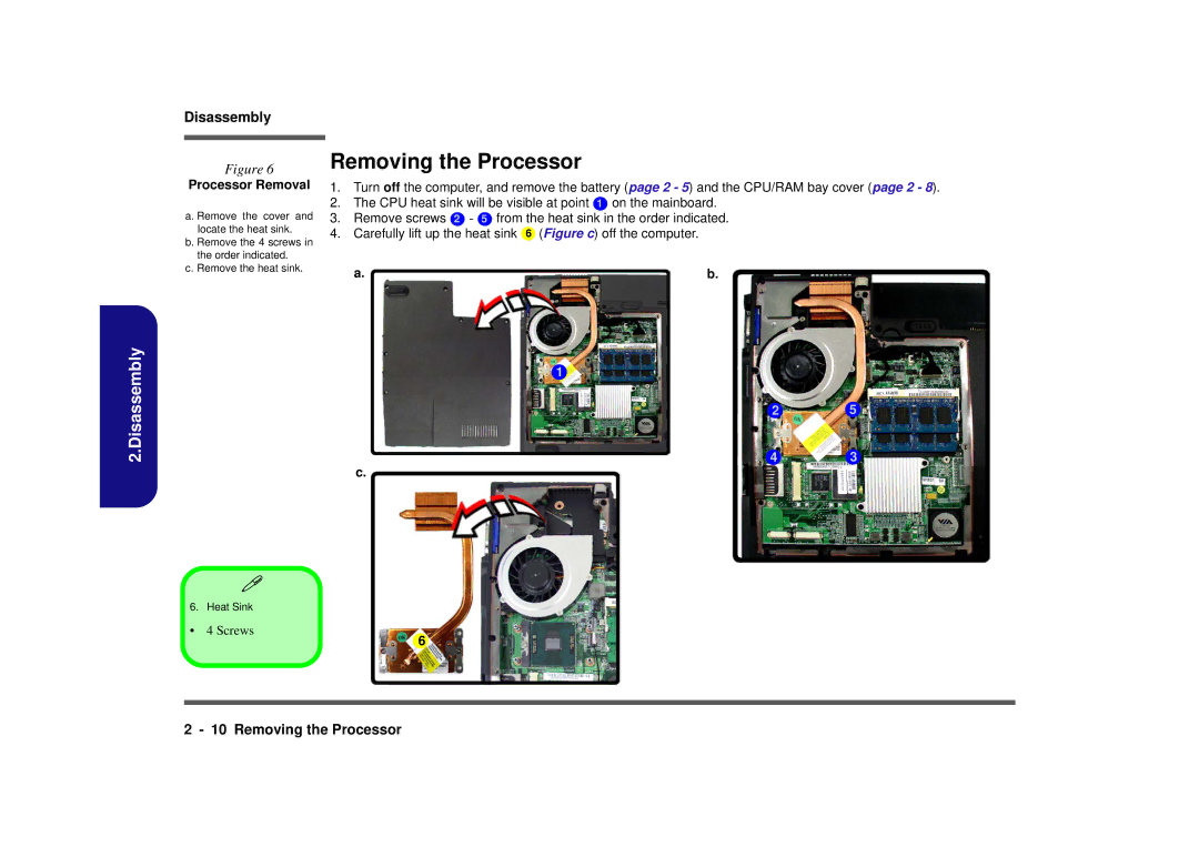 Clevo M665SE manual Removing the Processor, Processor Removal 