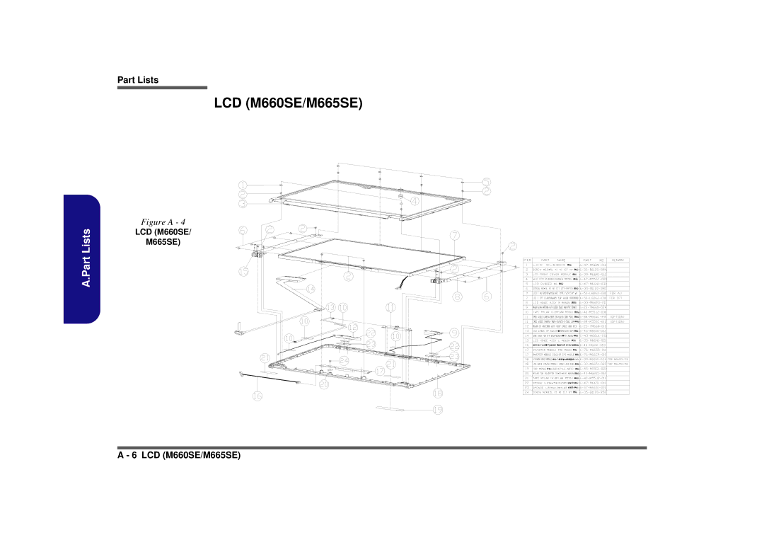 Clevo manual LCD M660SE/M665SE, LCD M660SE M665SE 