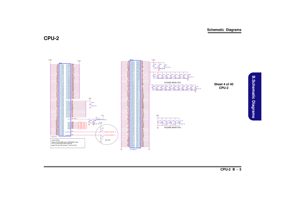 Clevo M665SE manual CPU-2, Sheet 4, Vccsense 