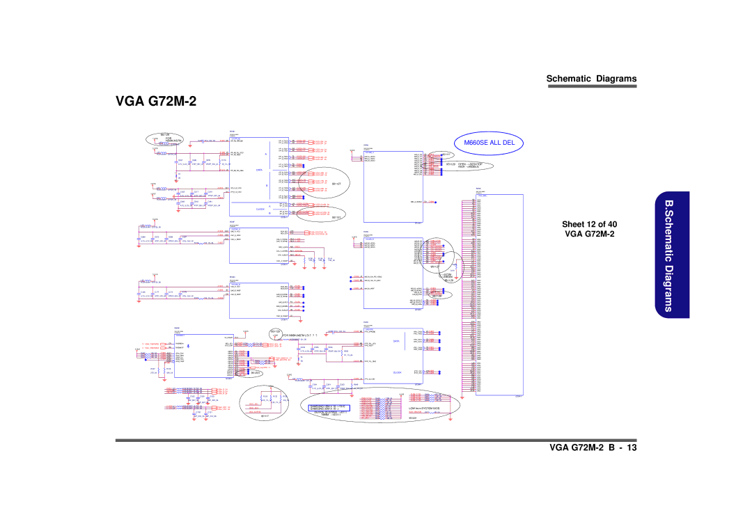 Clevo M665SE manual Sheet 12 VGA G72M-2 