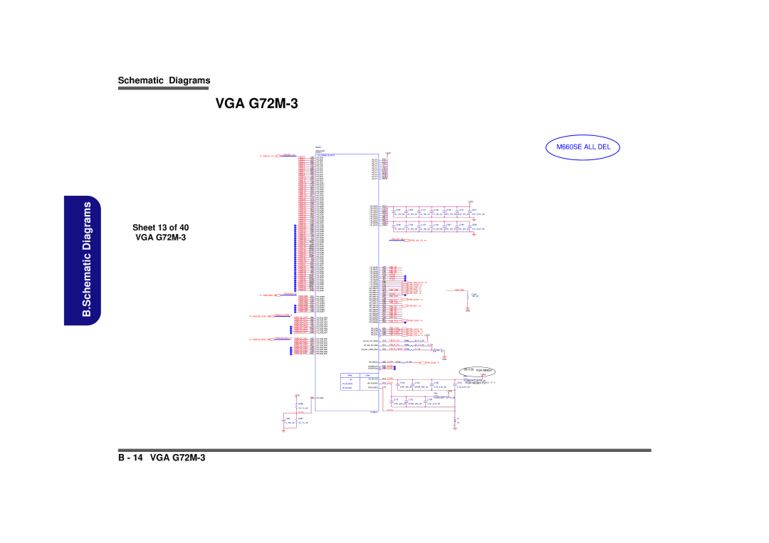 Clevo M665SE manual Sheet 13 of 40 VGA G72M-3 