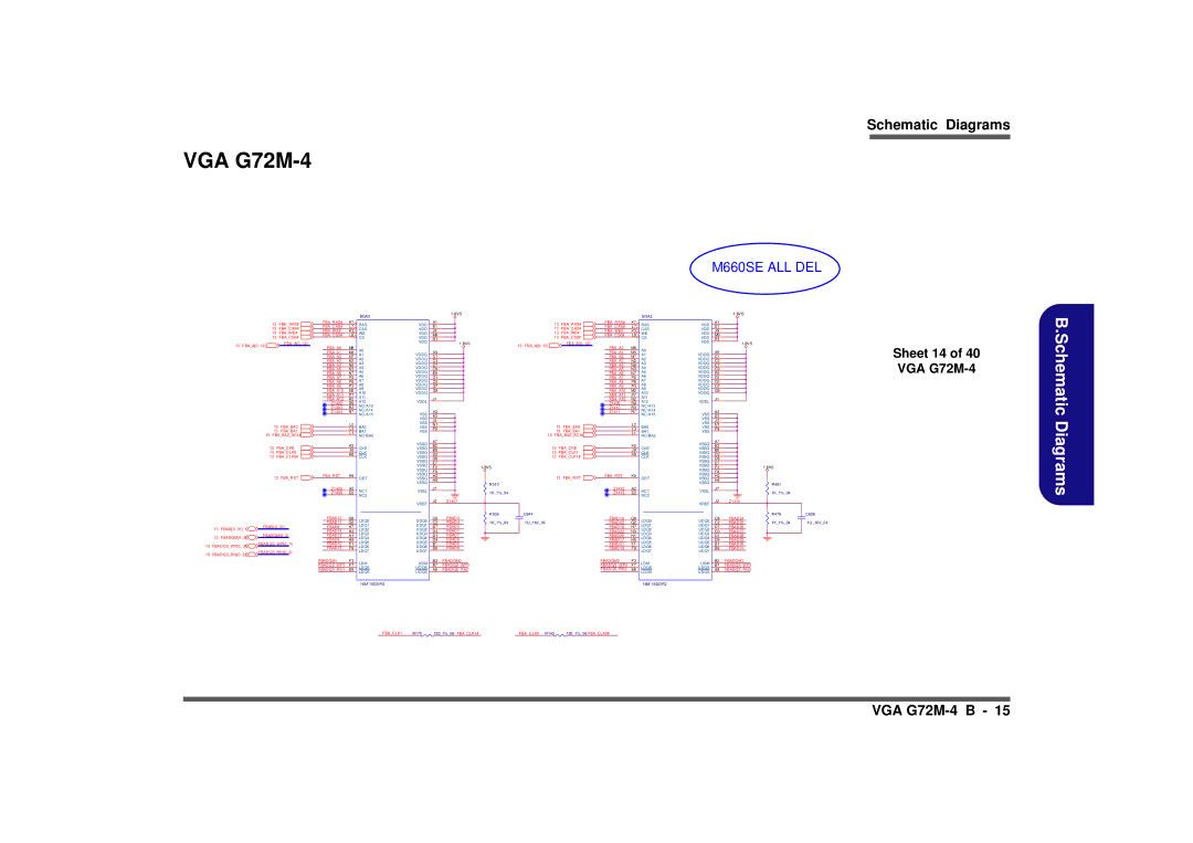 Clevo M665SE manual Sheet 14 of 40 VGA G72M-4 