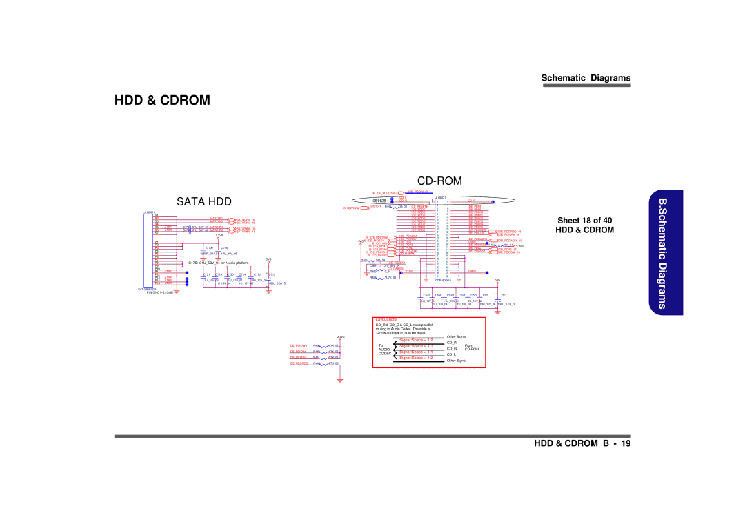 Clevo M665SE manual HDD & Cdrom, Sheet 18 