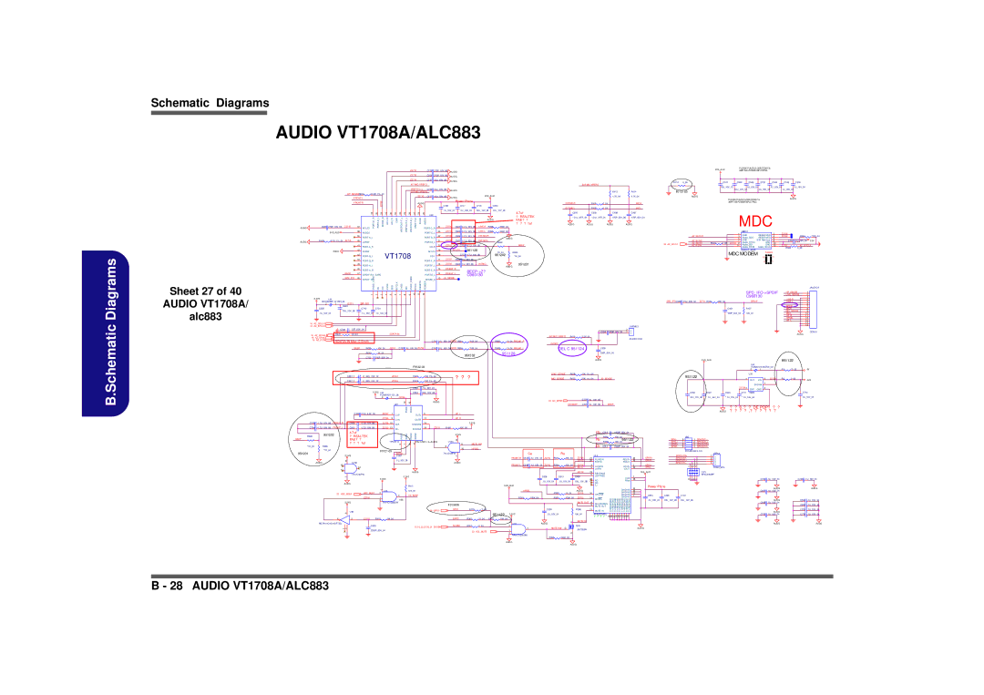 Clevo M665SE manual Audio VT1708A/ALC883, F0121-03 