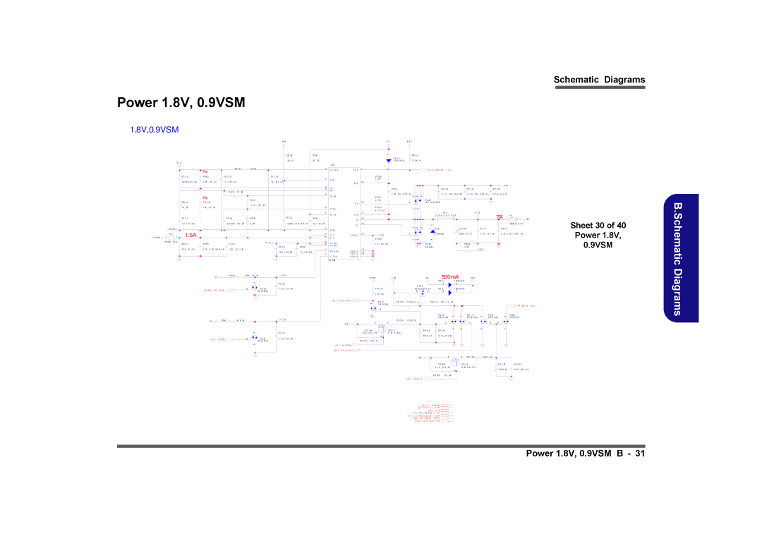 Clevo M730T, M729T, M728T manual Sheet 30 Power 9VSM, S a, T E N 