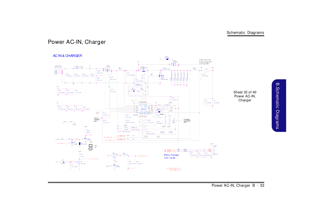 Clevo M728T, M730T, M729T manual Power AC-IN, Charger, Sheet 32 Power AC-IN Charger, AC in & Charger, Ch G E N 