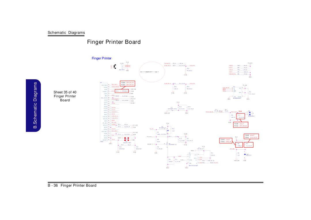 Clevo M728T, M730T, M729T manual Sheet 35 Finger Printer Board, CS 4B Un st uf f, CS 4C 47 P 50 V0 