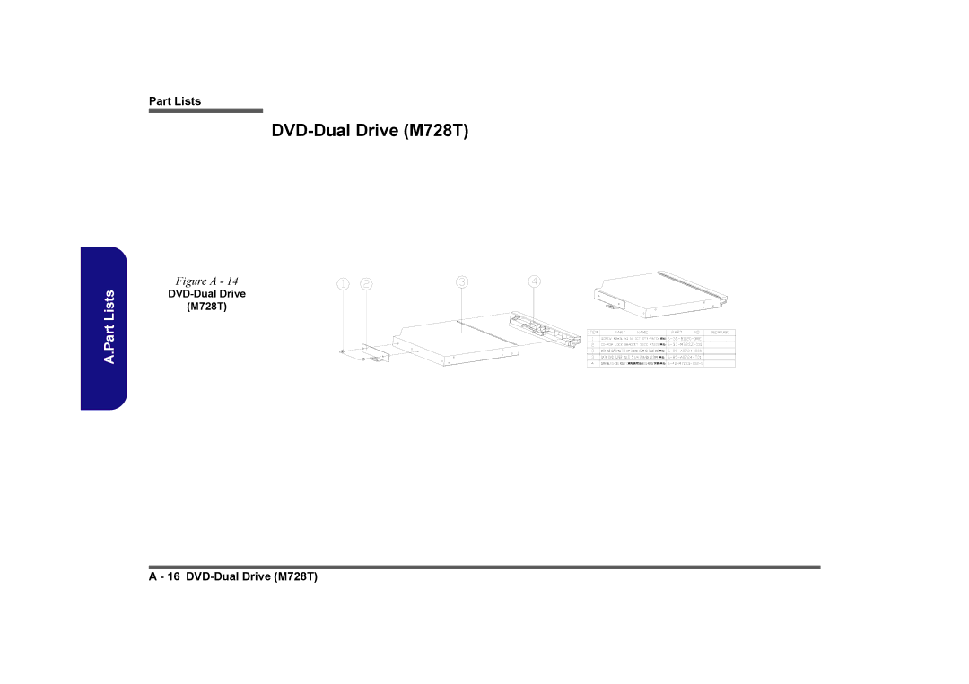 Clevo M730T, M729T manual DVD-Dual Drive M728T 