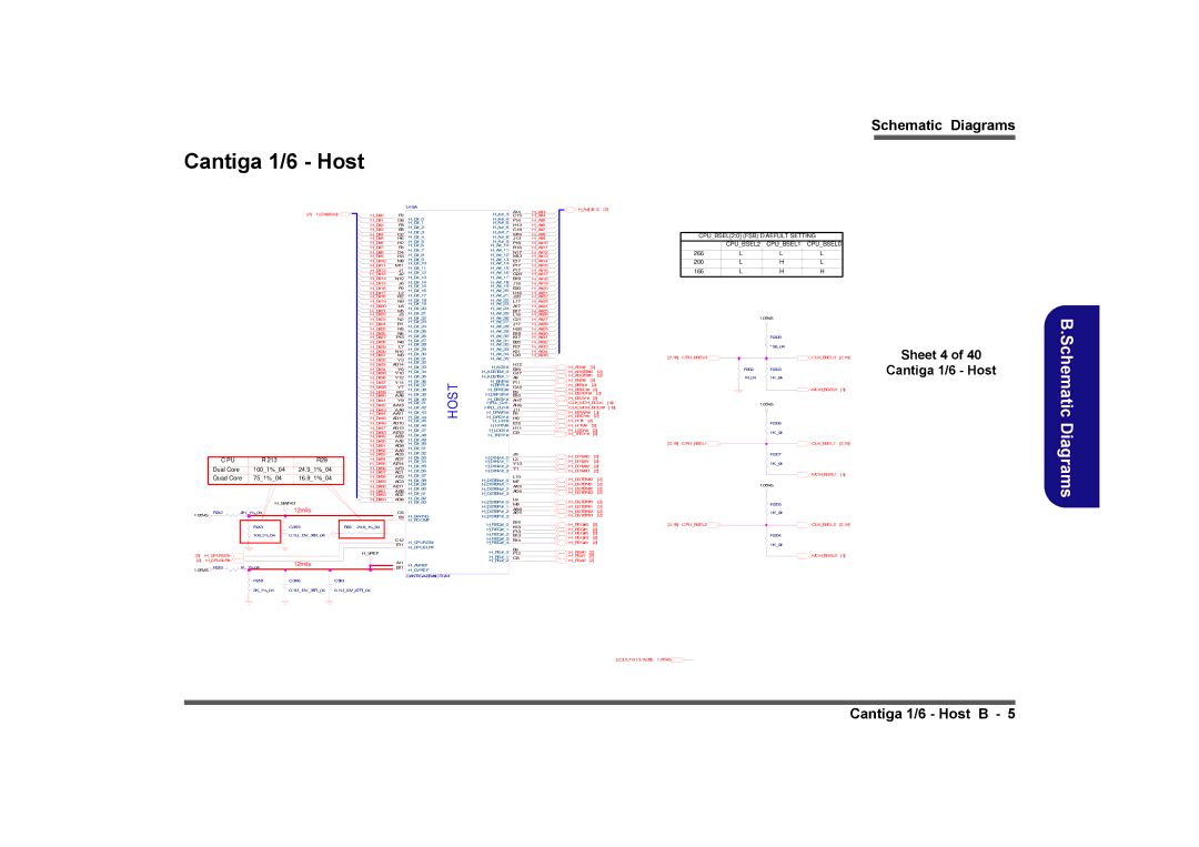 Clevo M729T, M730T, M728T manual Sheet 4 Cantiga 1/6 Host 