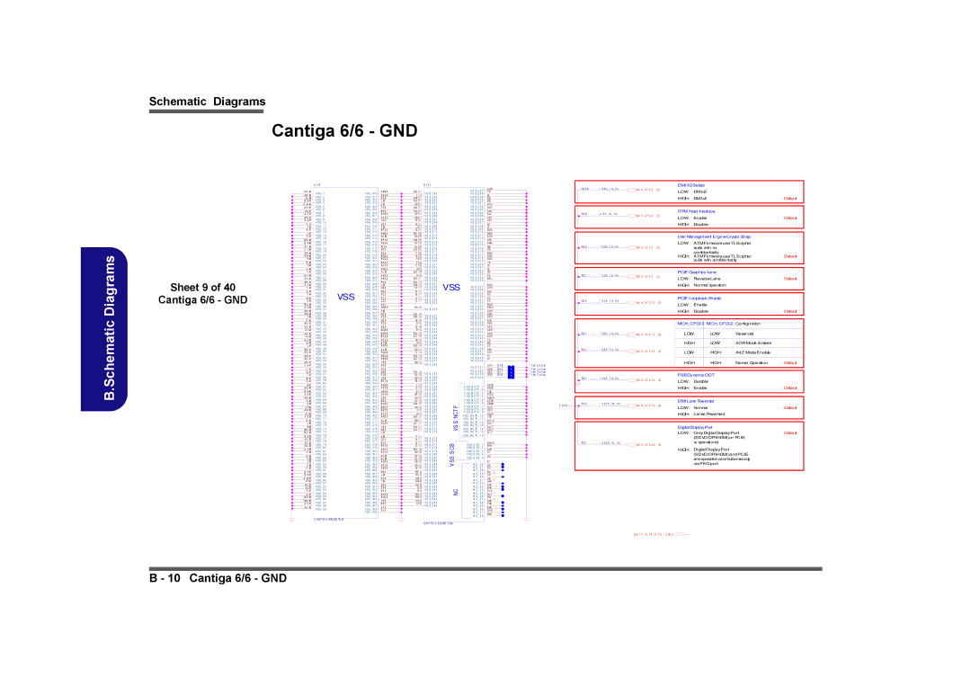 Clevo M730T, M729T, M728T manual Sheet 9 Cantiga 6/6 GND, Default, MC H C F G 5, MC H C F G 9 