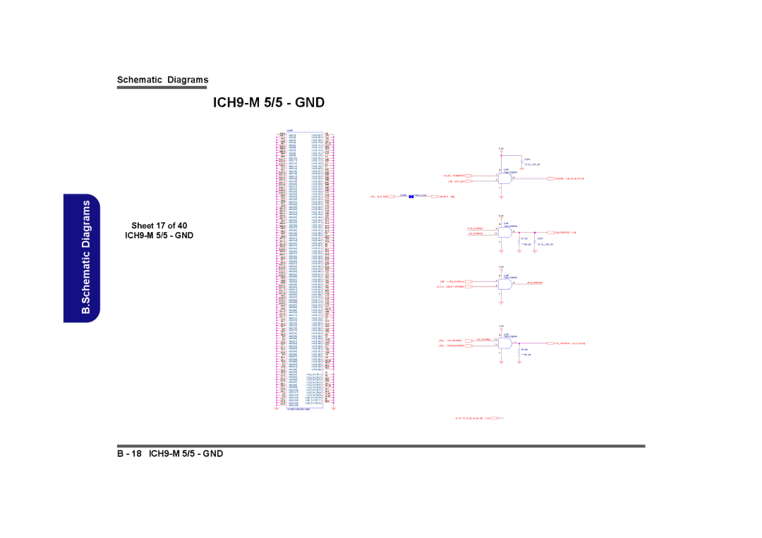 Clevo M728T, M730T, M729T manual Sheet 17 ICH9-M 5/5 GND 