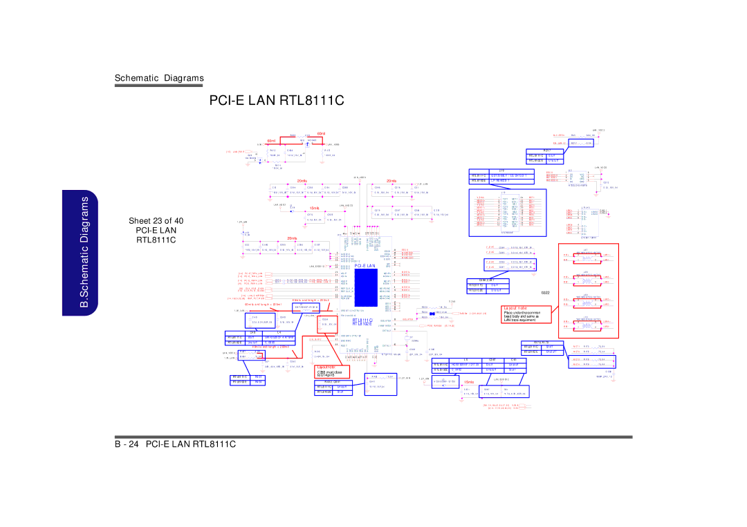 Clevo M728T, M730T, M729T manual PCI-E LAN RTL8111C, Sheet 23 