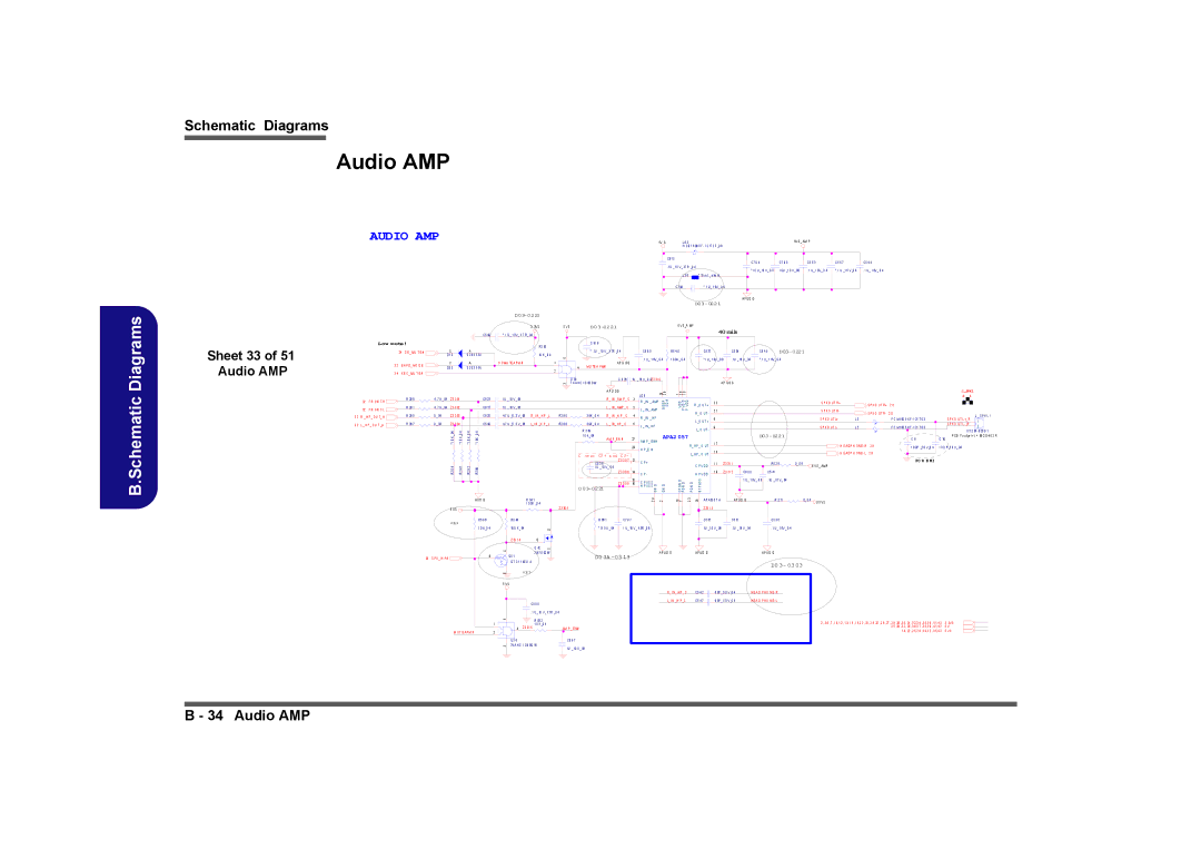 Clevo M740TU, M760TU manual Sheet 33 of 51 Audio AMP 