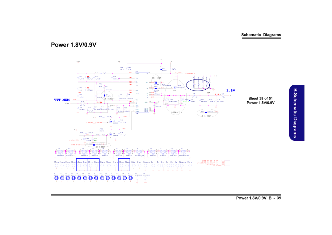 Clevo M760TU, M740TU manual Sheet 38 Power 1.8V/0.9V, S a, Tt E N 