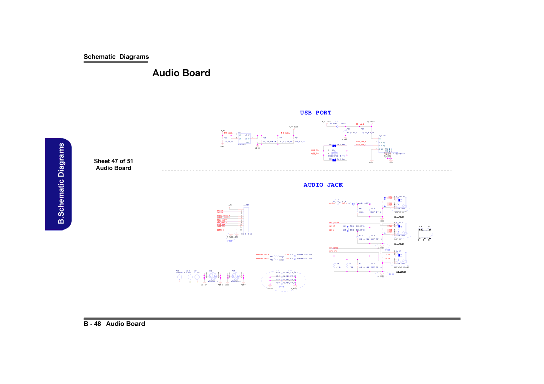 Clevo M760TU, M740TU manual Audio Board, Sheet 47, 50 mil 