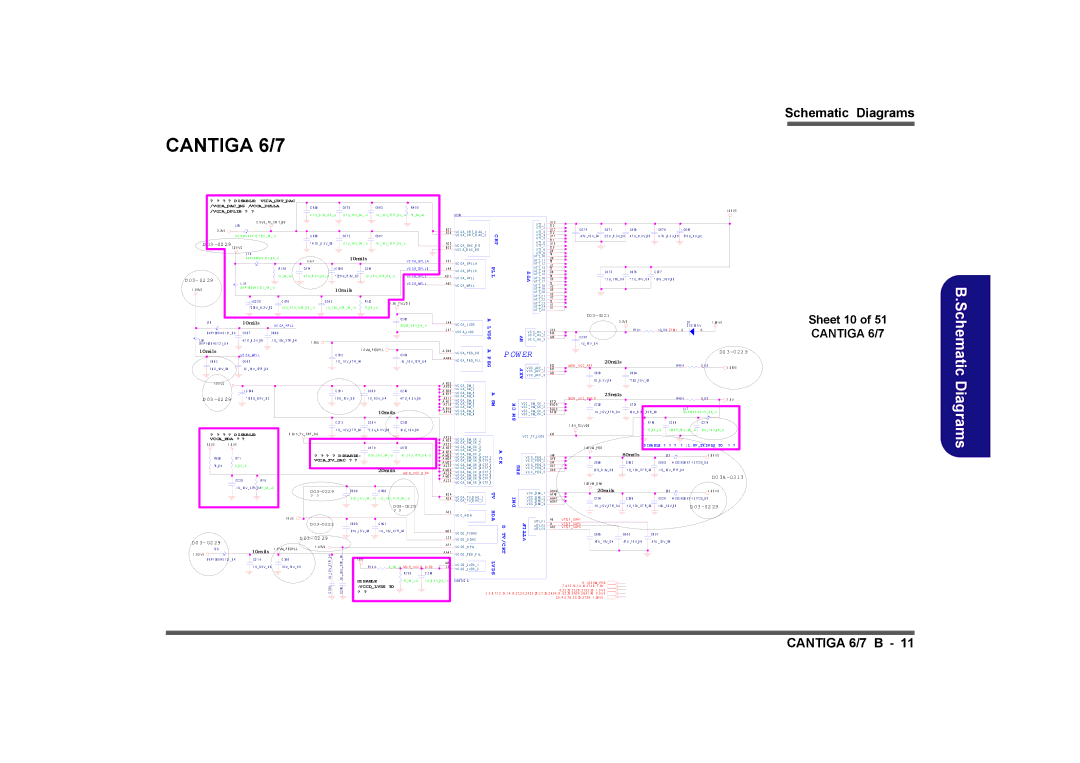 Clevo M760TU, M740TU manual Sheet 10 of 51 Cantiga 6/7, C D H P Ll 