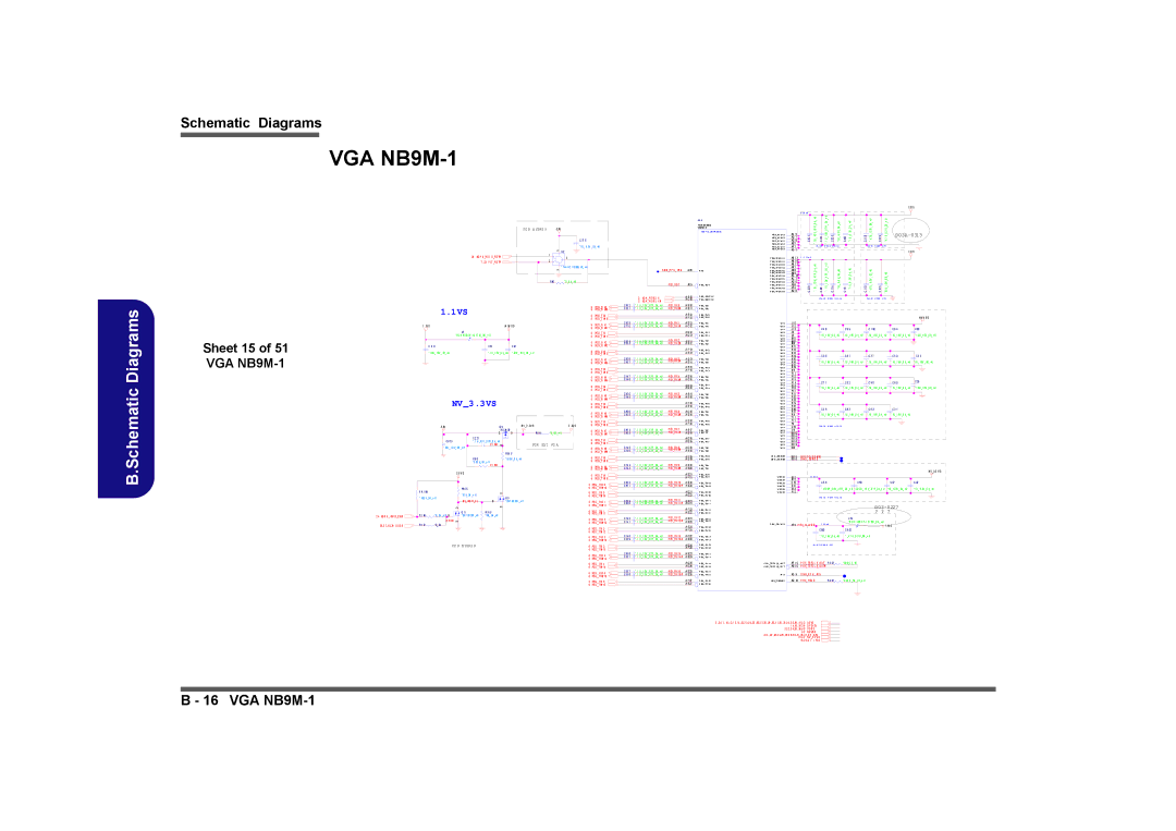 Clevo M740TU, M760TU manual Sheet 15 of 51 VGA NB9M-1 