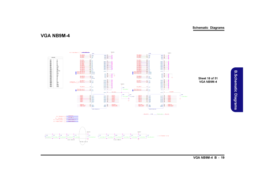 Clevo M740TU, M760TU manual Sheet 18 of 51 VGA NB9M-4 