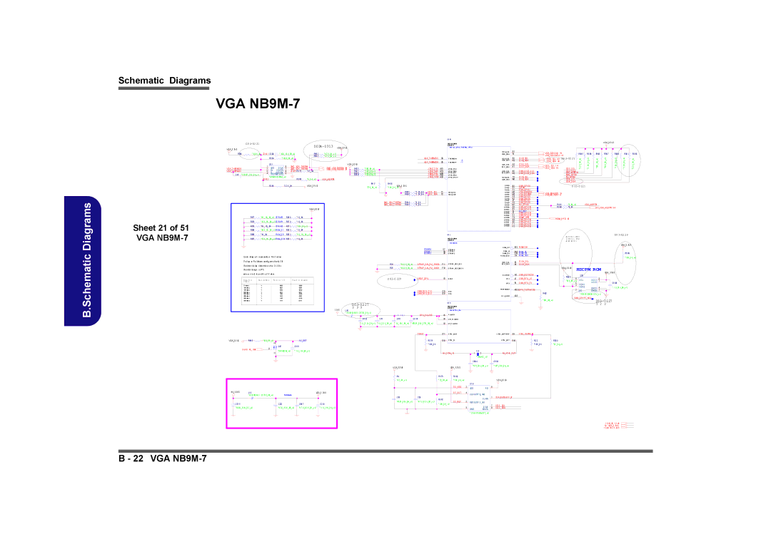 Clevo M740TU, M760TU manual VGA NB9M-7, Sheet 21 