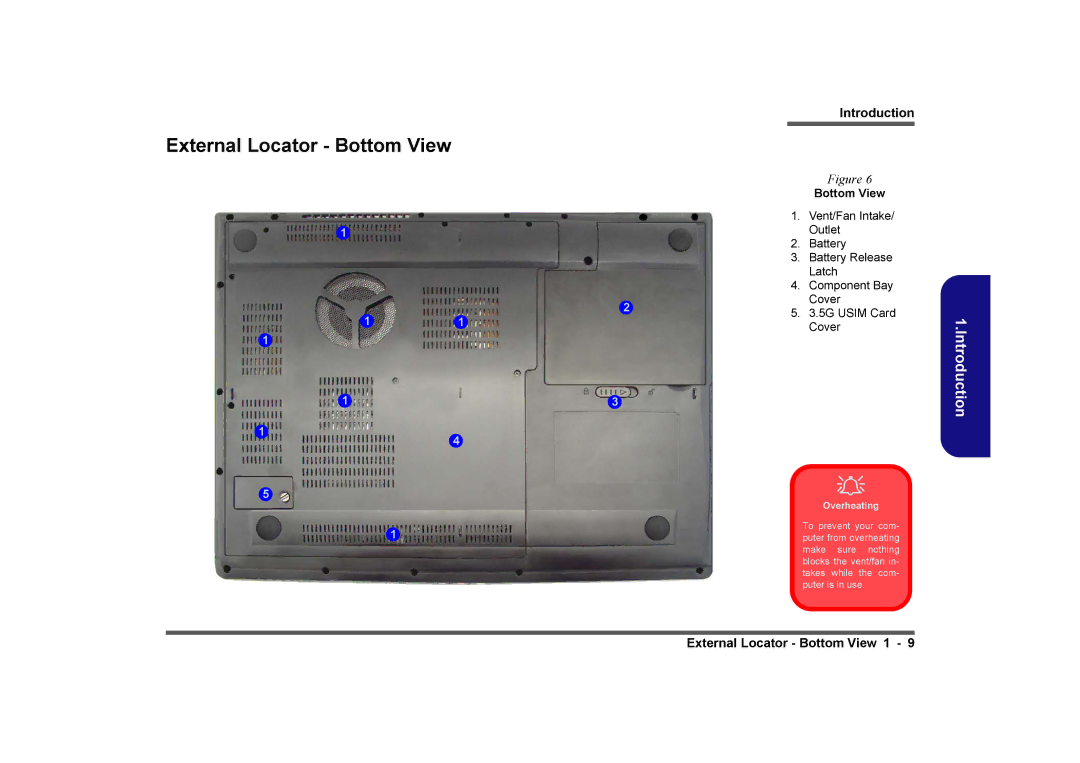 Clevo M860TU manual External Locator Bottom View 