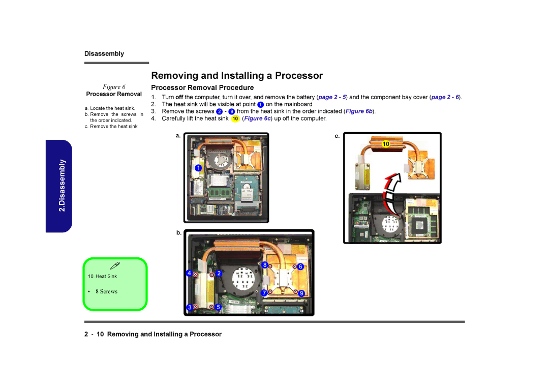 Clevo M860TU manual Removing and Installing a Processor, Processor Removal 