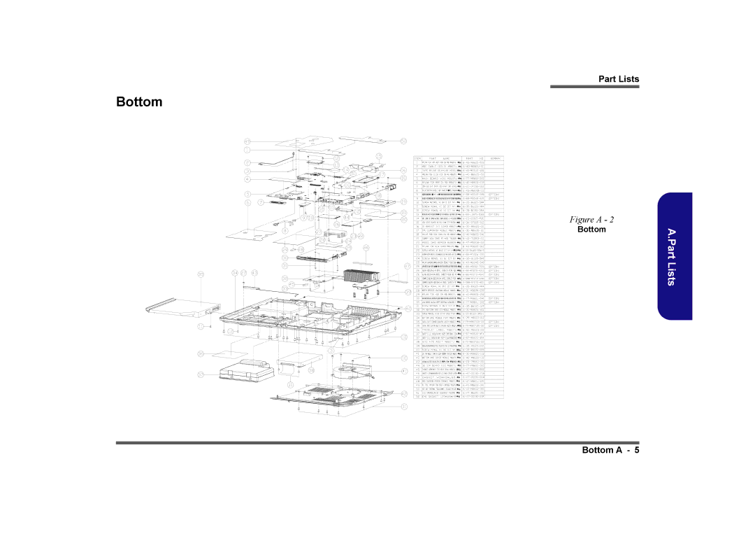 Clevo M860TU manual Bottom 