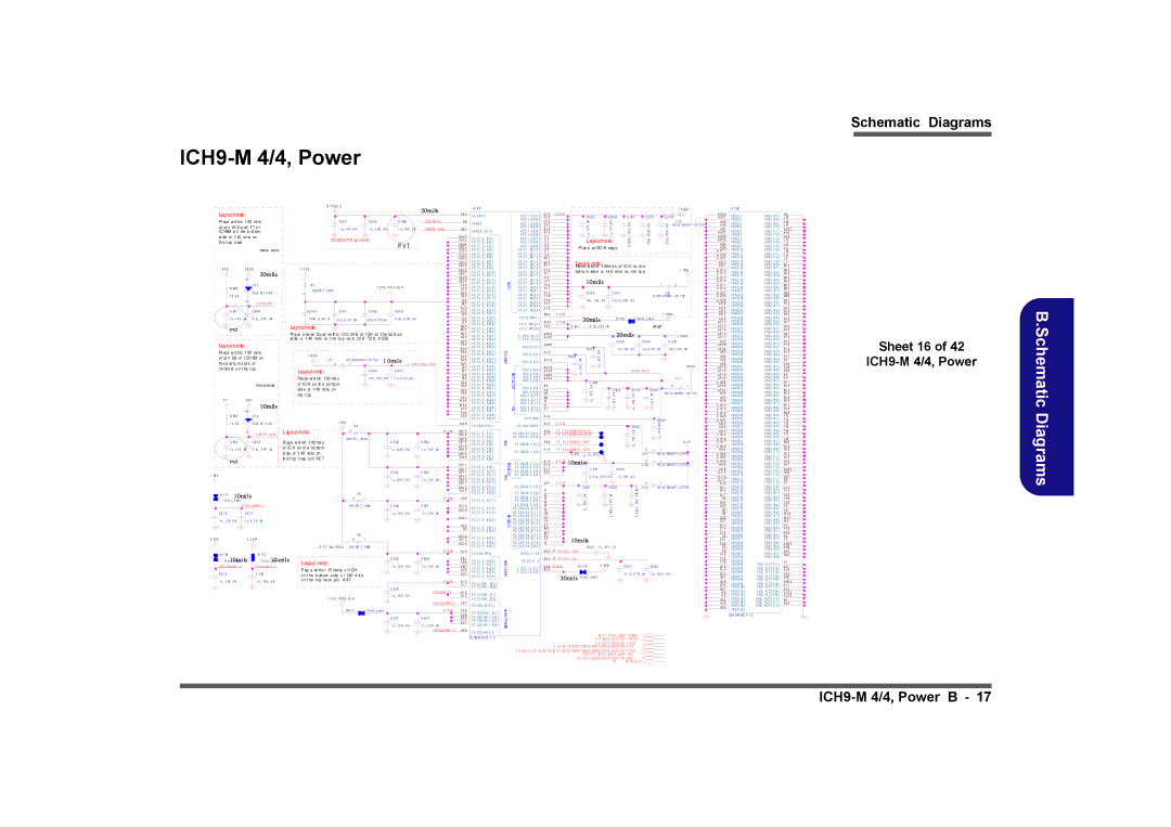 Clevo M860TU manual Sheet 16 ICH9-M 4/4, Power, CCG L a NP L L 