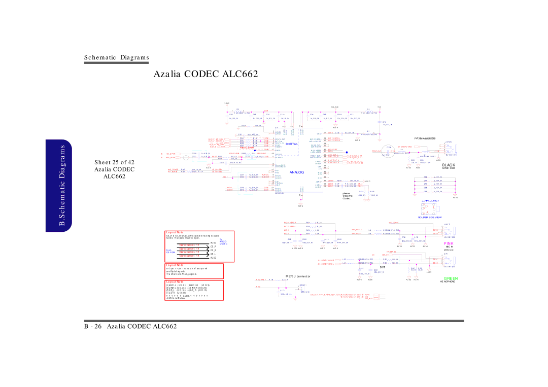 Clevo M860TU manual Sheet 25 Azalia Codec ALC662 