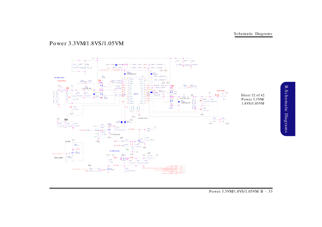 Clevo M860TU manual Power 3.3VM/1.8VS/1.05VM, Sheet 32 of 42 Power 3.3VM/ 1.8VS/1.05VM, Goo D 