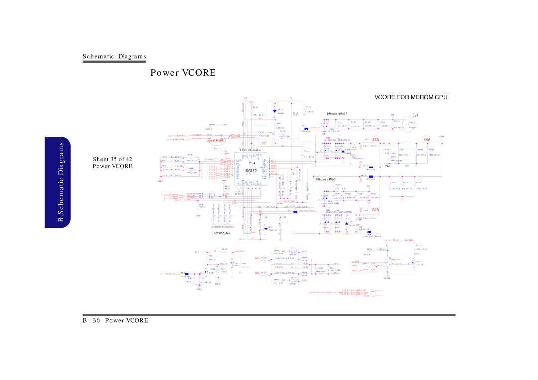 Clevo M860TU manual Sheet 35 of 42 Power Vcore 