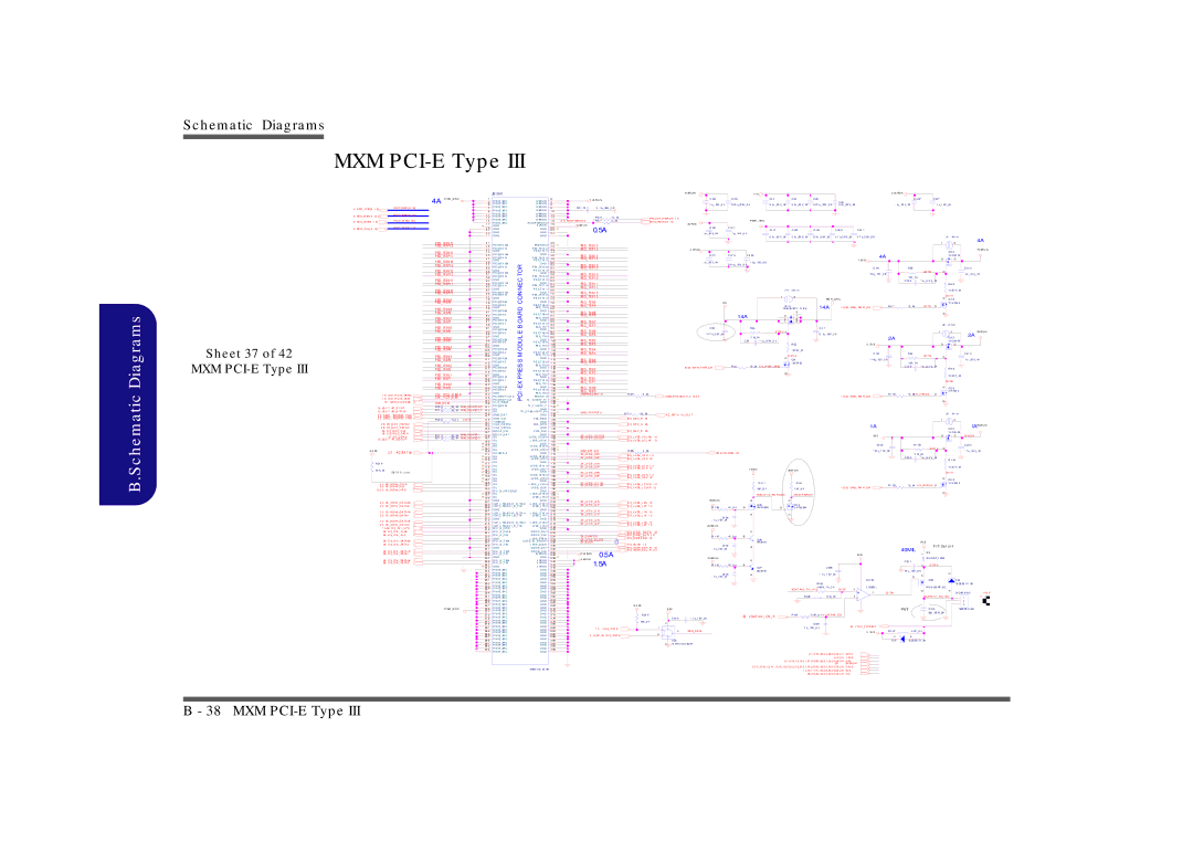 Clevo M860TU manual Sheet 37 MXM PCI-E Type 