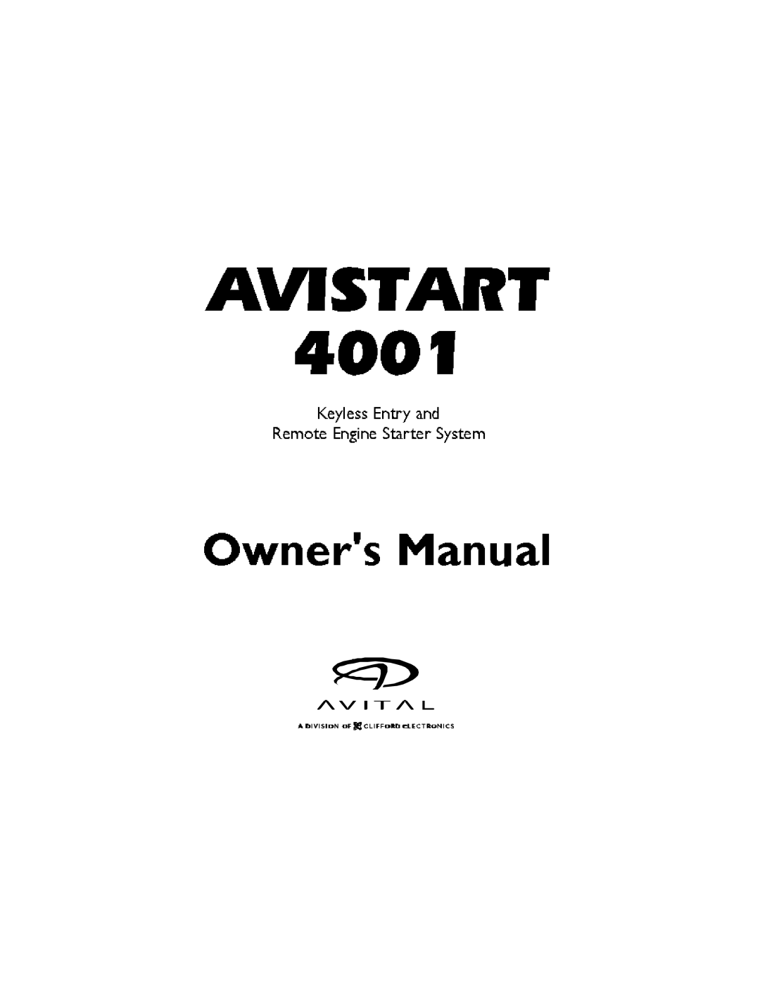 Clifford 4001 manual 