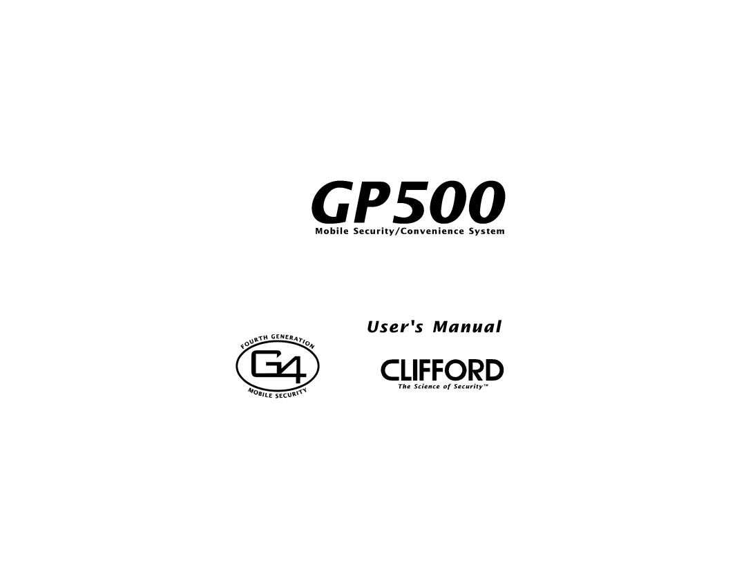 Clifford GP500 manual 