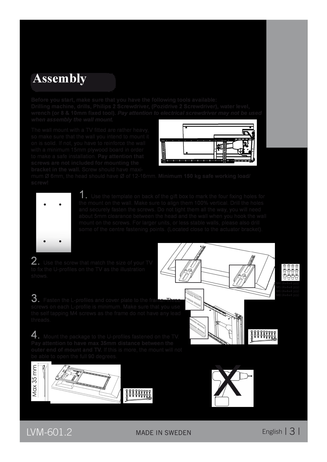 CLO Systems LVM-601-2 manual Assembly, LVM-601.2, English 