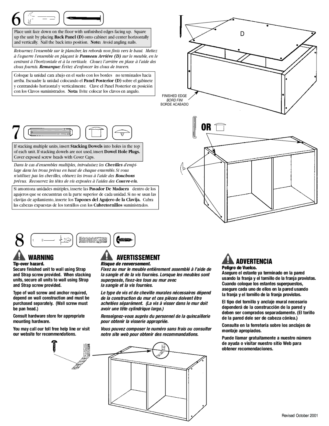 Closet Maid 10140 instruction sheet Avertissement, Advertencia 