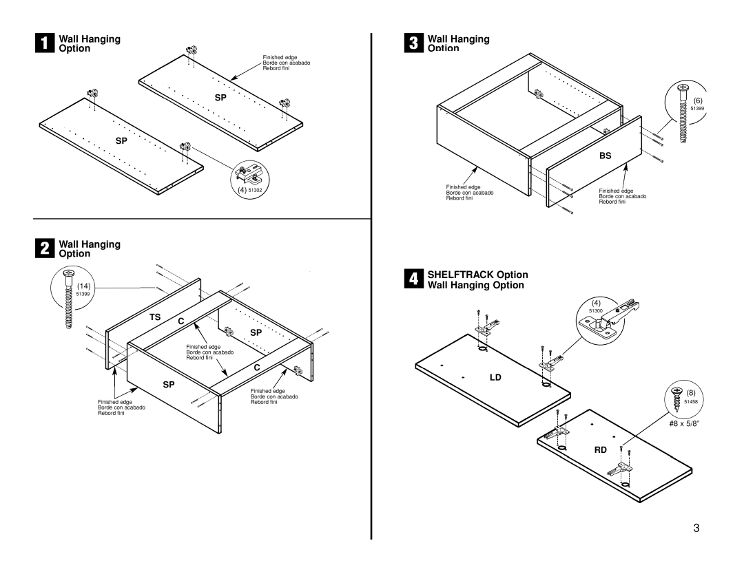 Closet Maid 12073 manual Wall Hanging Option 