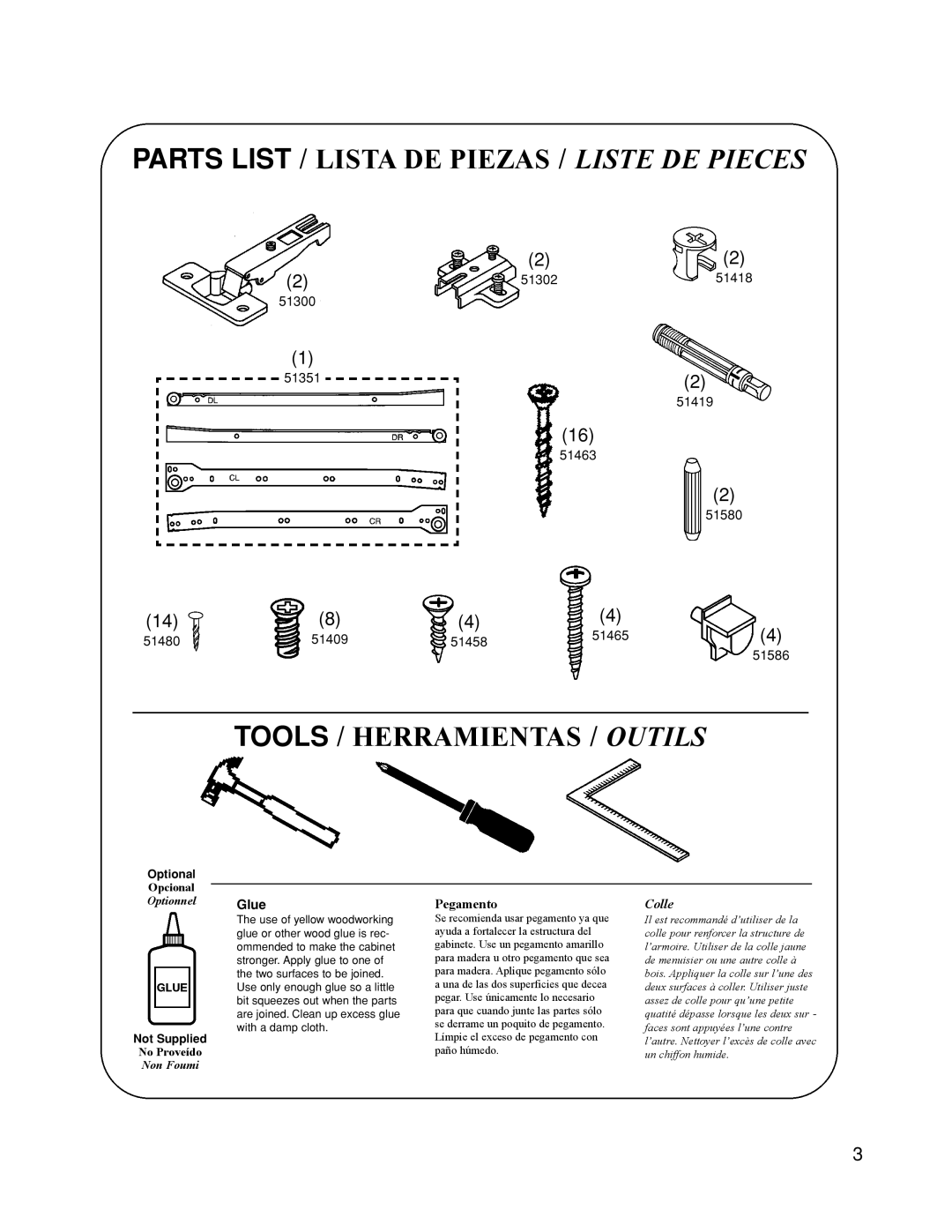 Closet Maid 12115 manual Tools / Herramientas / Outils 