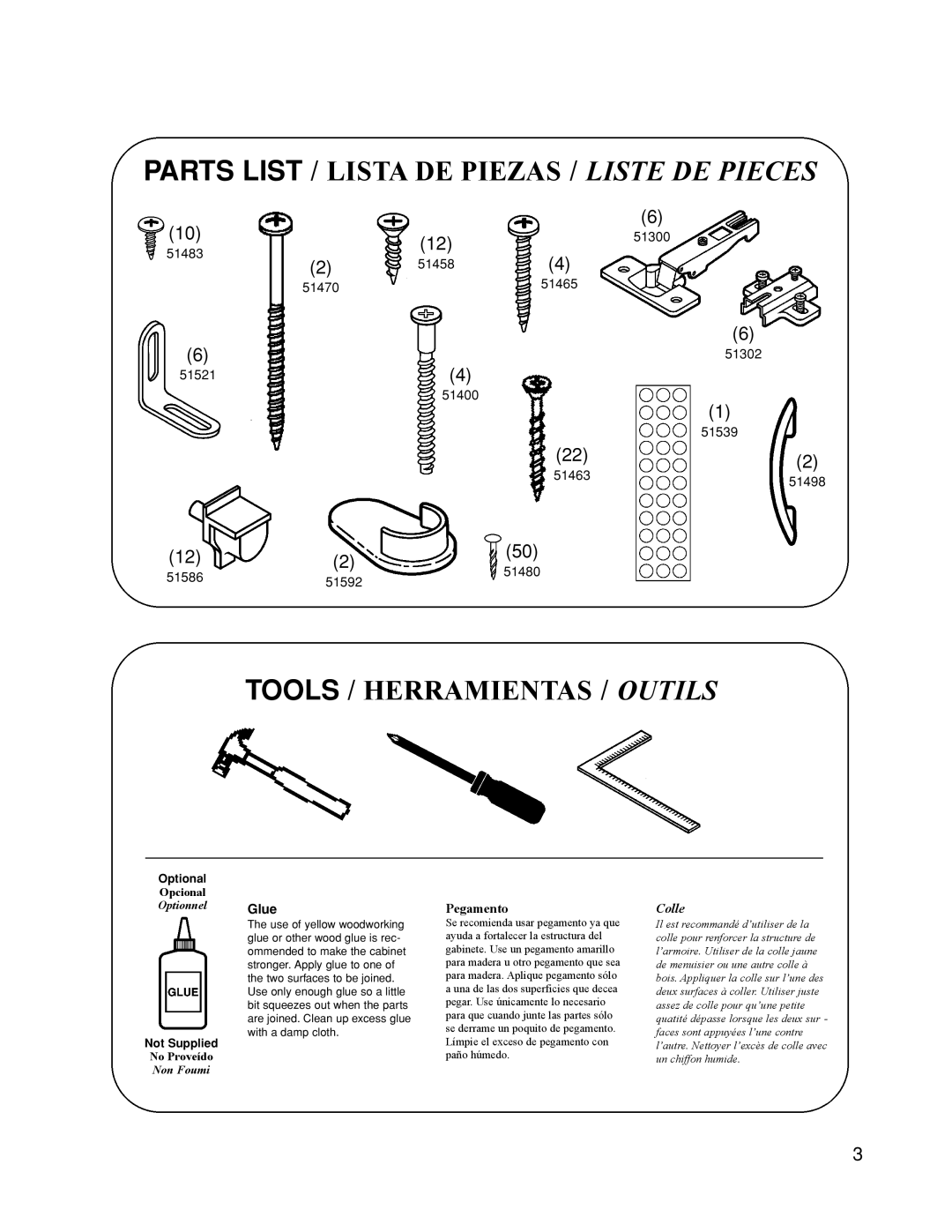 Closet Maid 12146 manual Tools / Herramientas / Outils 