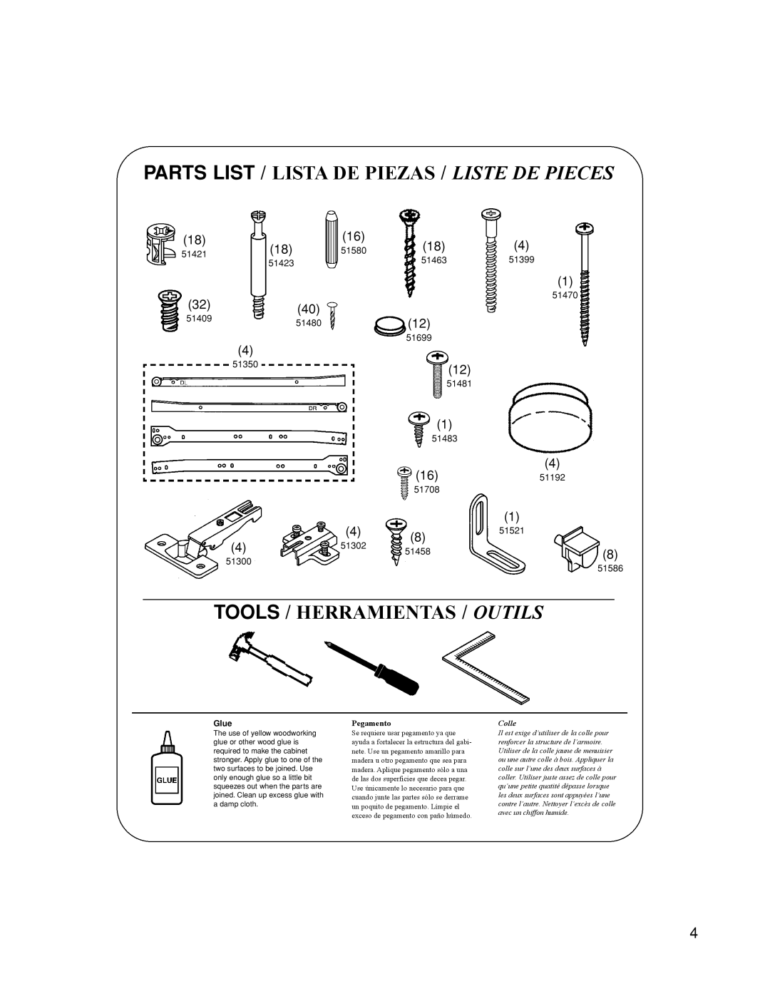 Closet Maid 12307 manual Tools / Herramientas / Outils 