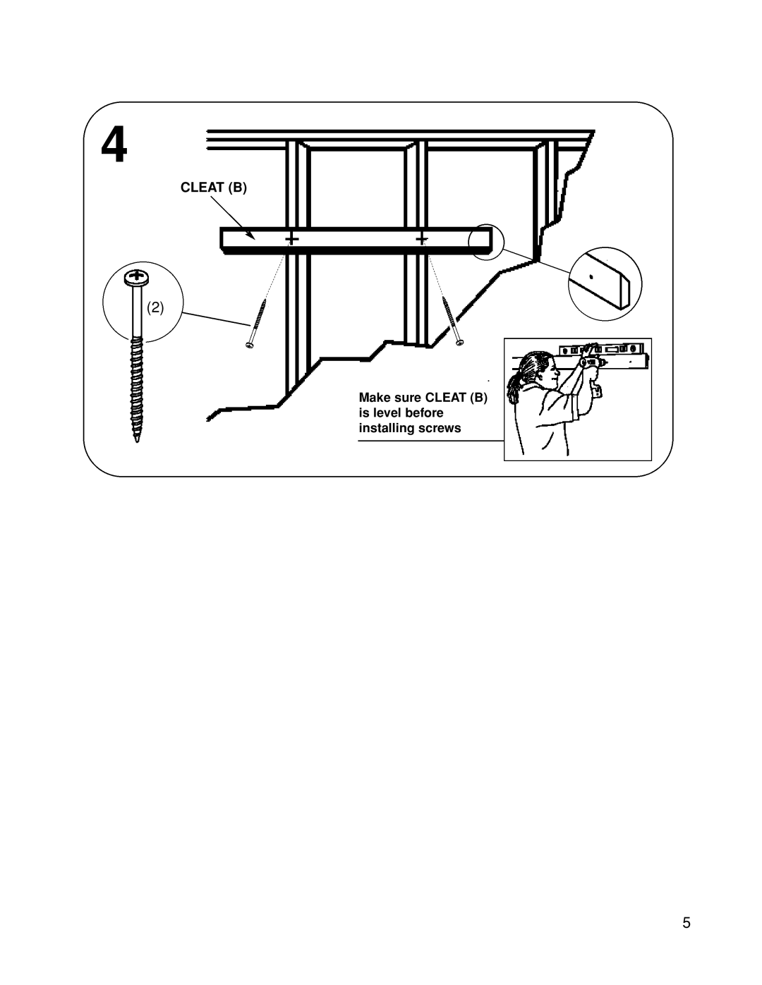 Closet Maid 12317 manual Cleat B 