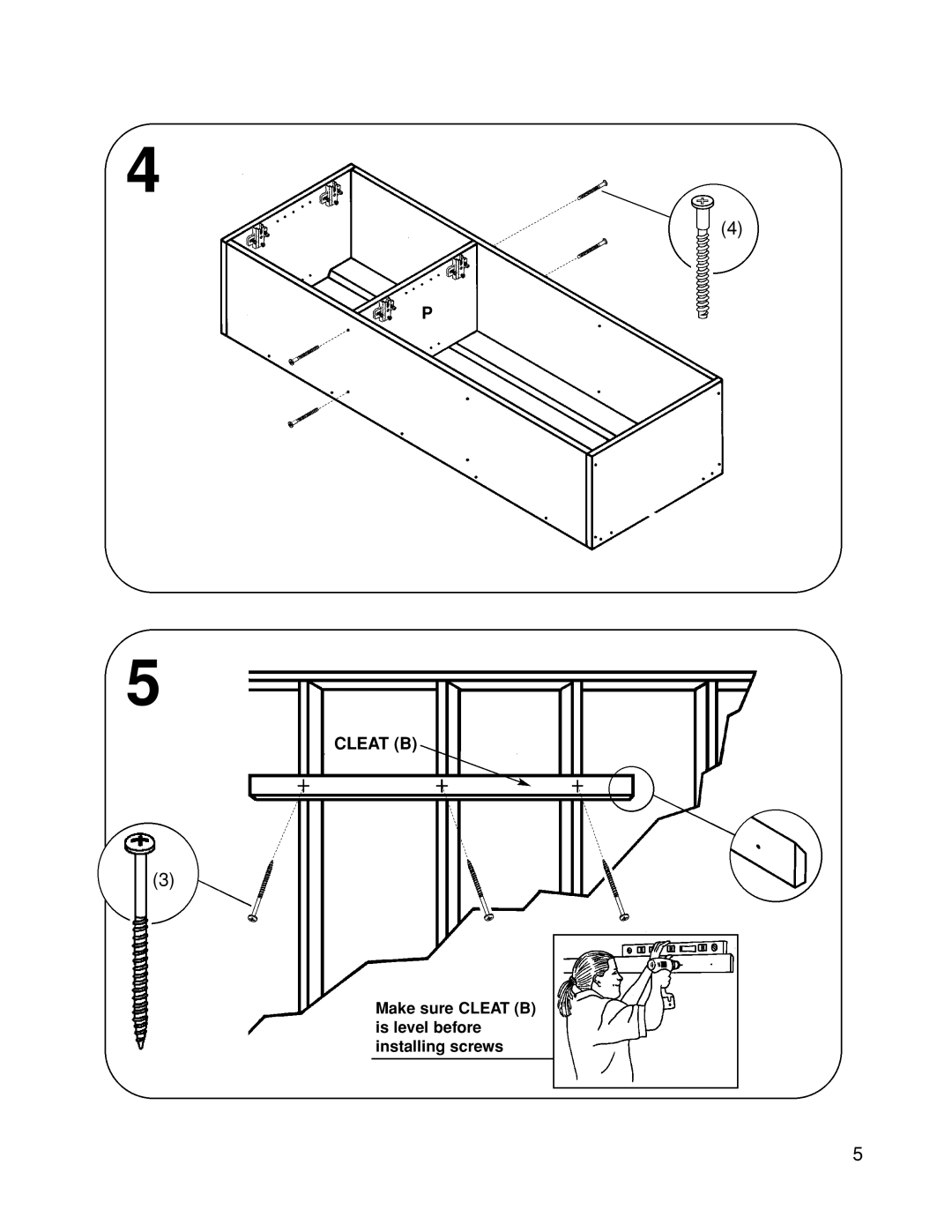 Closet Maid 12347 manual Cleat B 