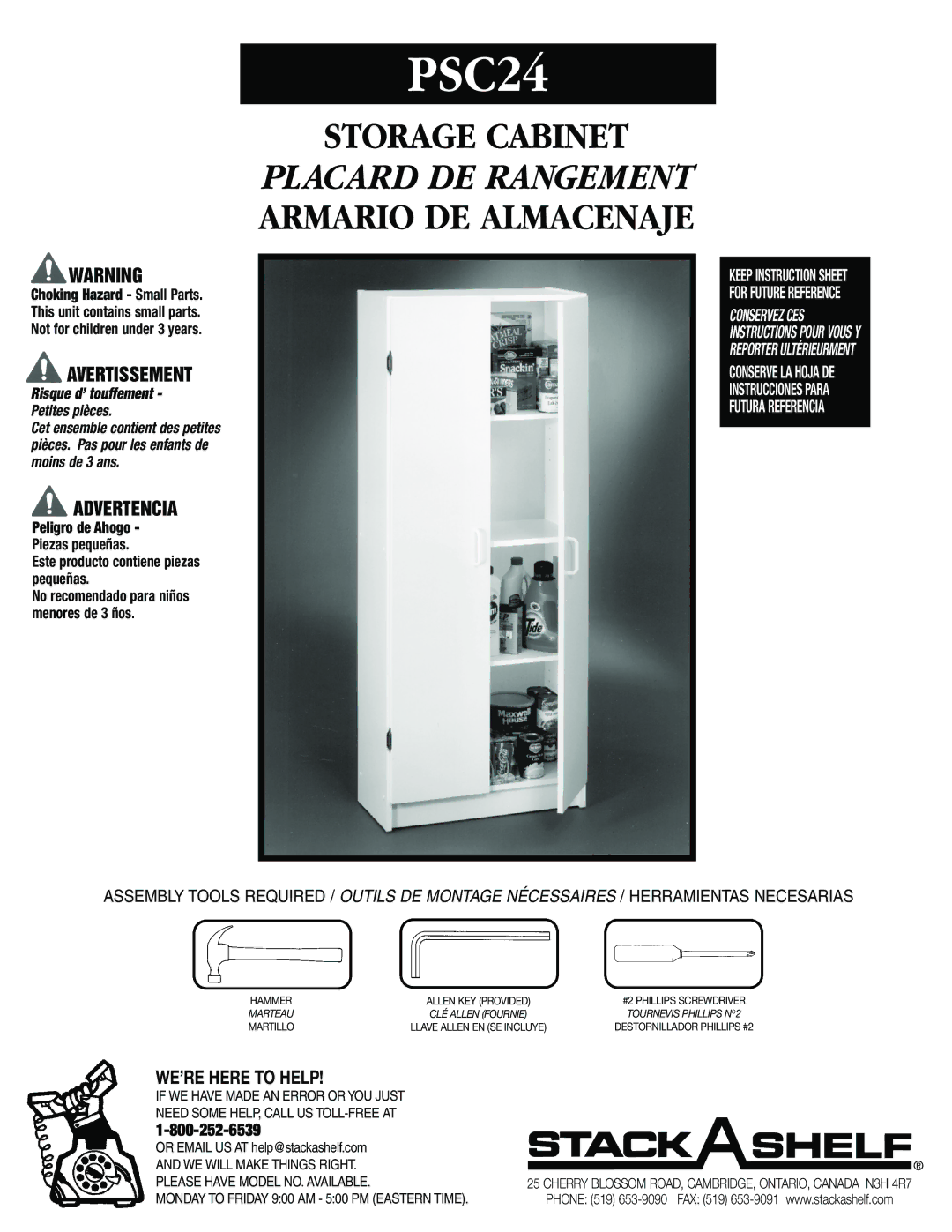 Closet Maid PSC24 instruction sheet 