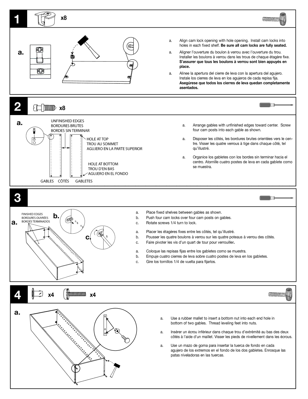 Closet Maid S12ST manual Unfinished Edges 