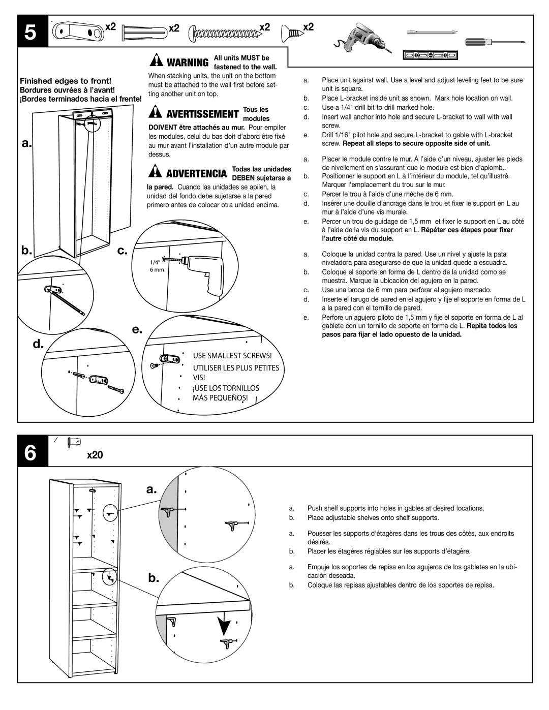 Closet Maid S12ST manual X20 