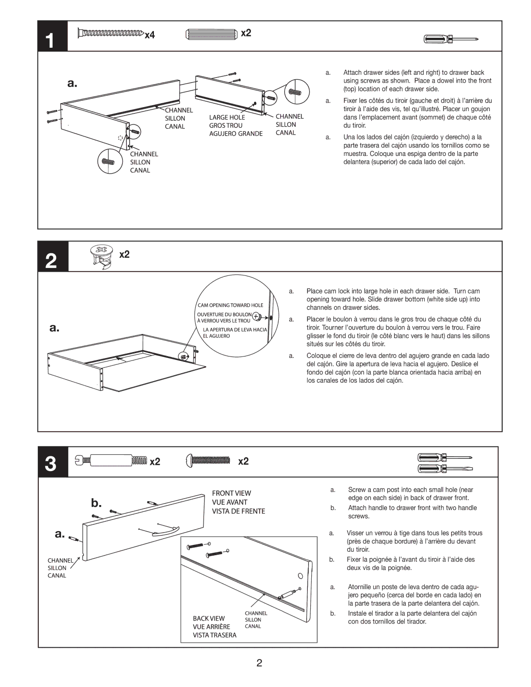 Closet Maid S25RPDW5 manual Screws 