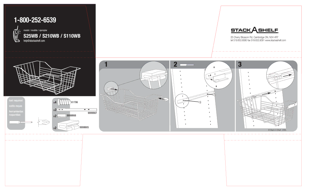 Closet Maid manual S25WB / S210WB / S110WB 