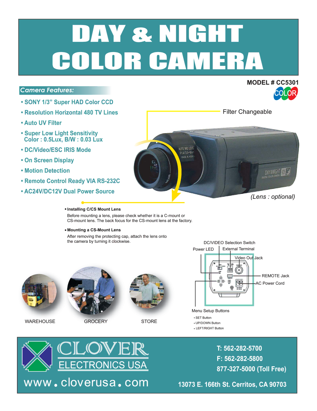 Clover Electronics CC5301 manual 