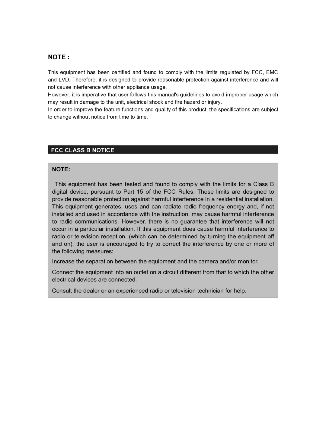 Clover Electronics CDR 4170 instruction manual FCC Class B Notice 